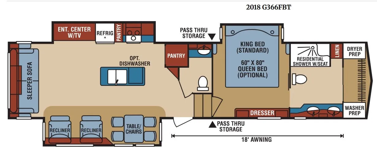 K-Z Durango Gold G366FBT floor plan