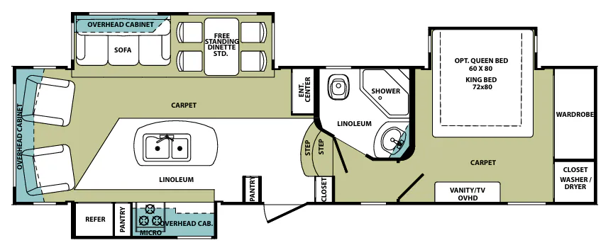 Forest River Cardinal 3050 RL floor plan
