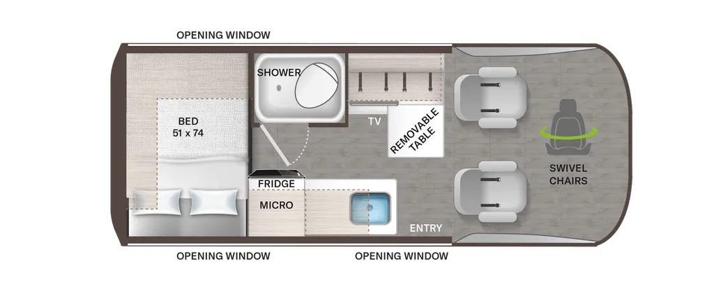 2026 Thor Motor Coach Tranquility Transit 19LT floor plan