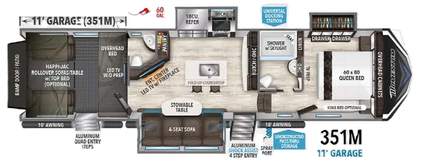 Grand Design Momentum M-Class 351M floor plan