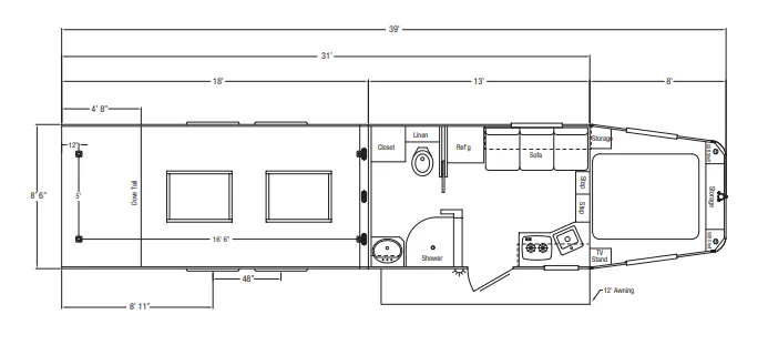 Sundowner Krawler Hauler 2186 KM floor plan