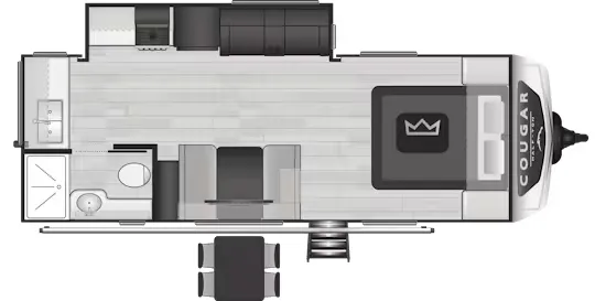2024 Keystone Cougar Half-Ton 22MLS - Floor plan