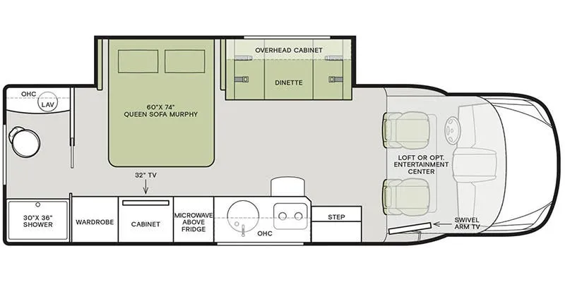 2021 Tiffin Wayfarer 25 RW floor plan