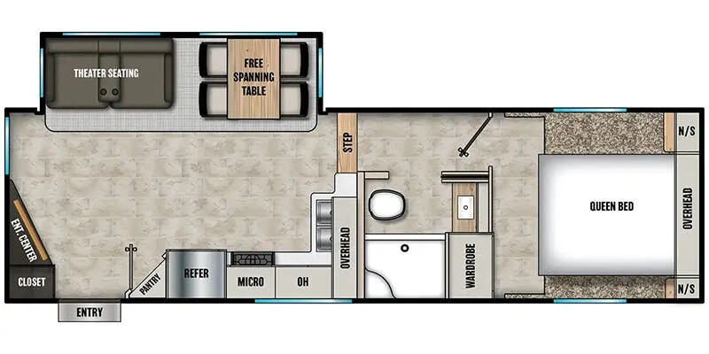 Shasta Phoenix X-lite 25RE floor plan