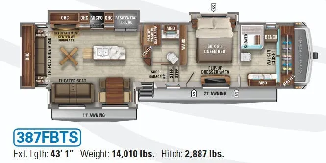 Jayco North Point 387FBTS floor plan