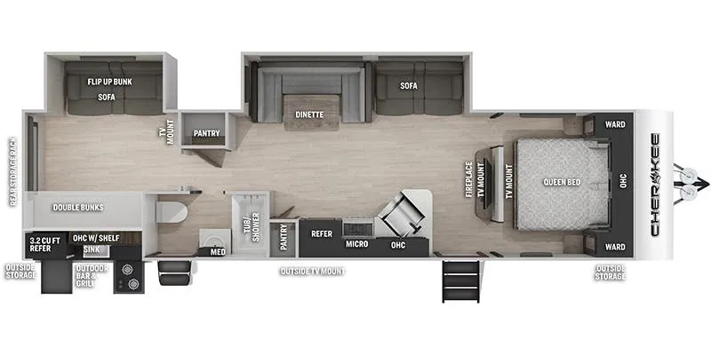 2022 Forest River Cherokee 294BH - Floor plan