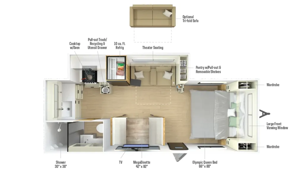 2026 Winnebago Thrive 22MLS floor plan