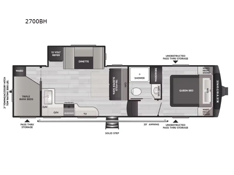 2026 Keystone Cougar Sport 2700BH - Floor plan
