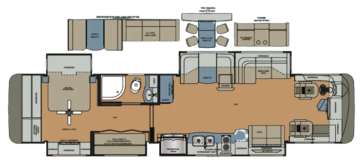 Forest River Berkshire XL 40BH floor plan
