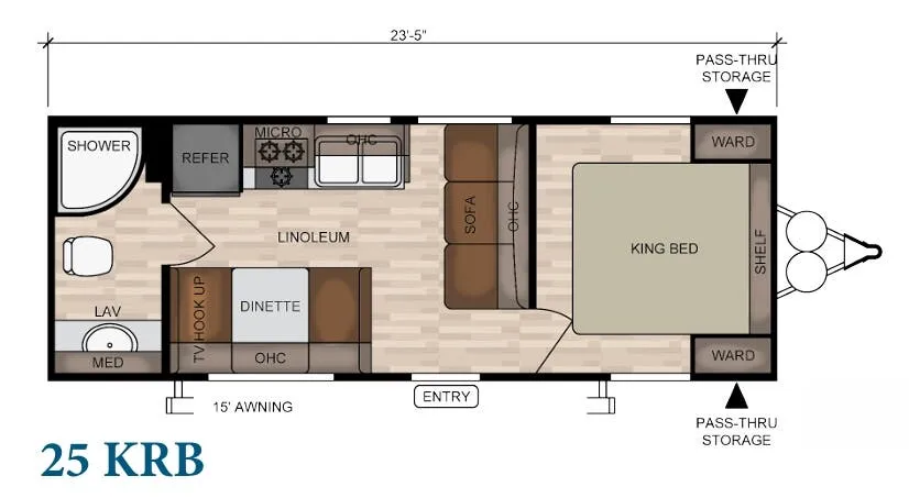 2019 East to West Della Terra 25 KRB - Floor plan