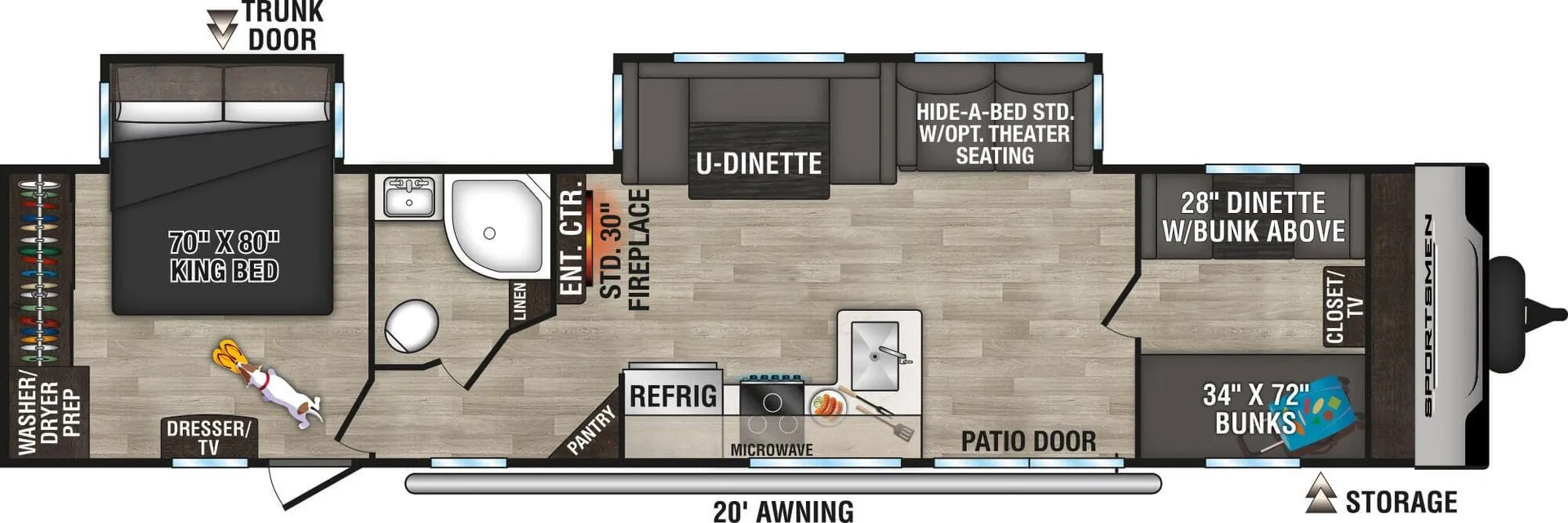 K-Z Sportsmen Classic 362BH floor plan