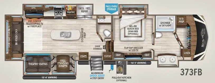 Grand Design Solitude 373FB floor plan