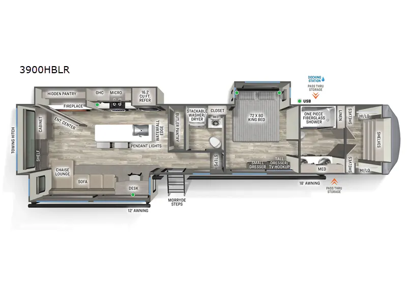 2026 Forest River Sandpiper 3900HBLR floor plan