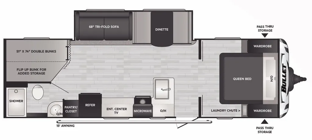 2023 Keystone Bullet Crossfire 2730BH floor plan