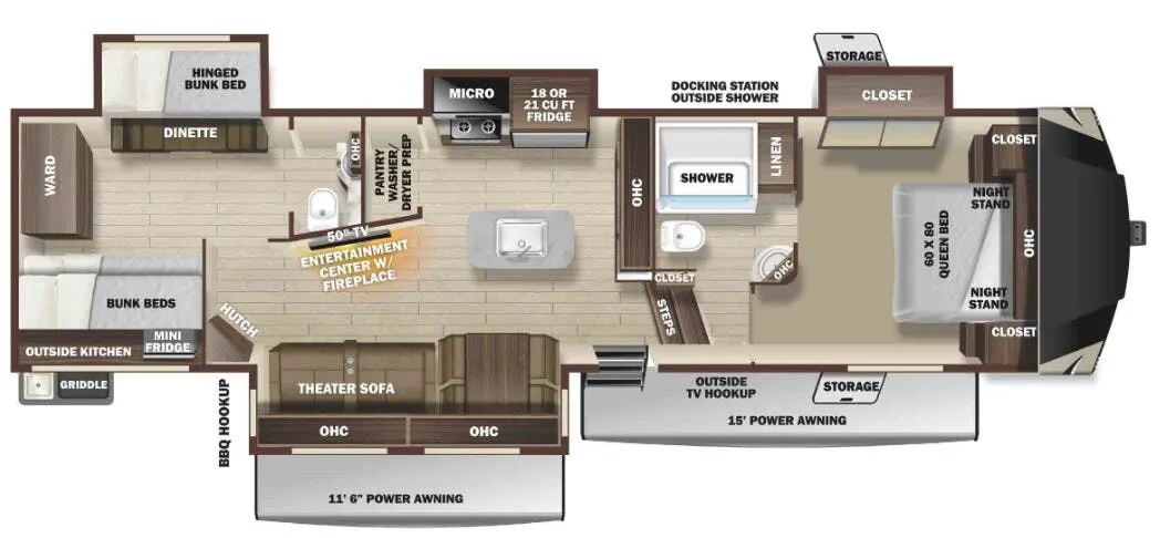 Highland Ridge Open Range 374BHS floor plan