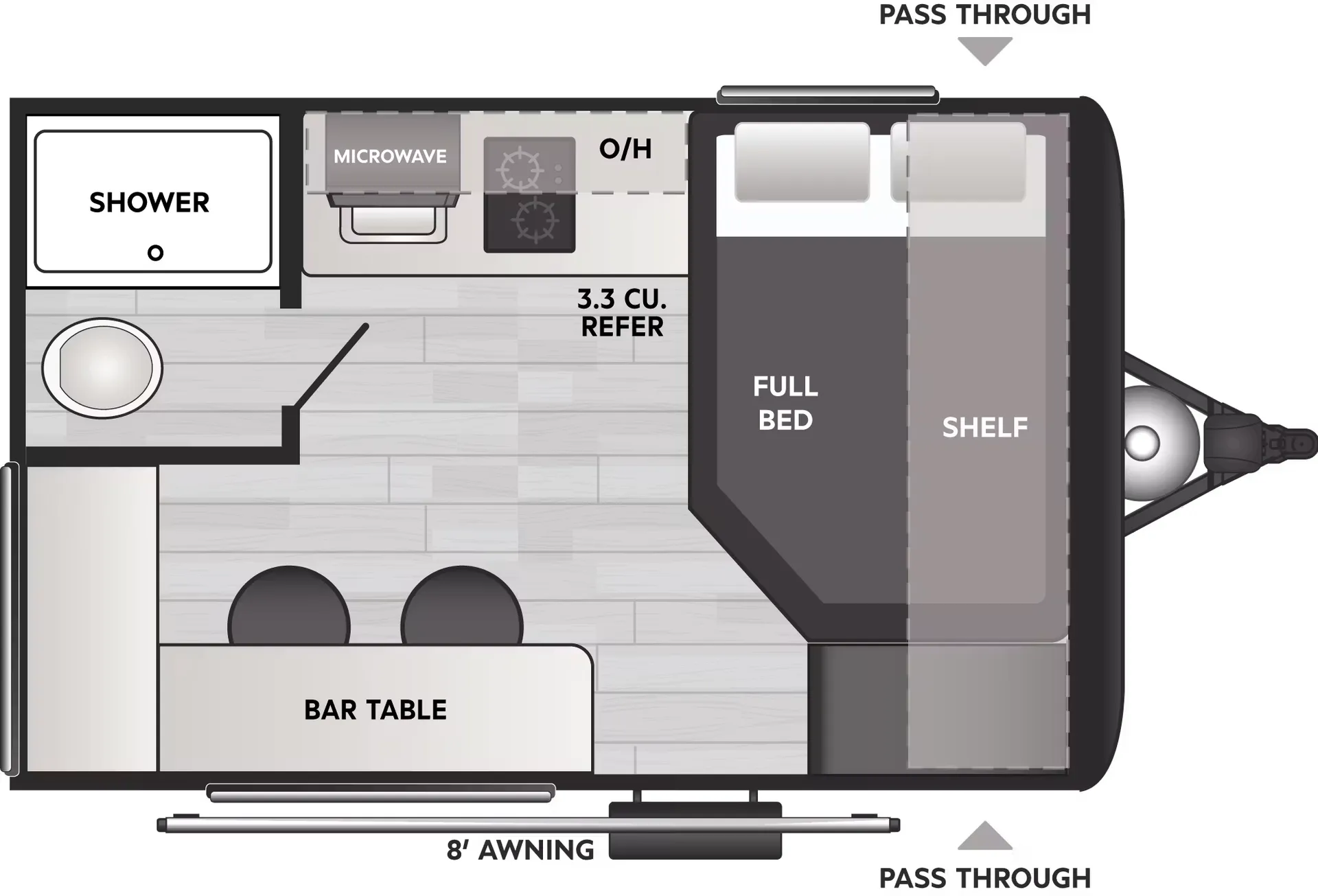 Keystone Hideout Mini 120BT floor plan