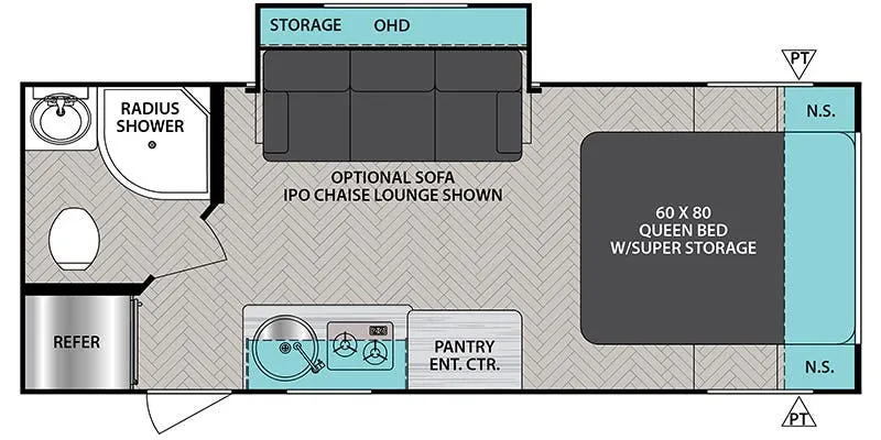 2021 Forest River IBEX 19QBS - Floor plan