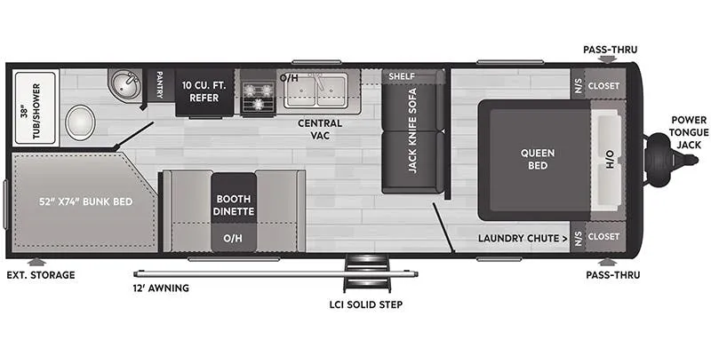 2022 Keystone Hideout 262BH - Floor plan