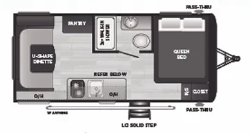 2022 Keystone Hideout 177RD - Floor plan
