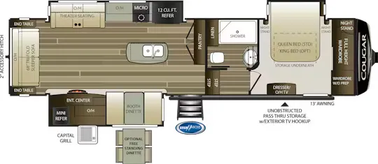 2020 Keystone Cougar 338RLK - Floor plan