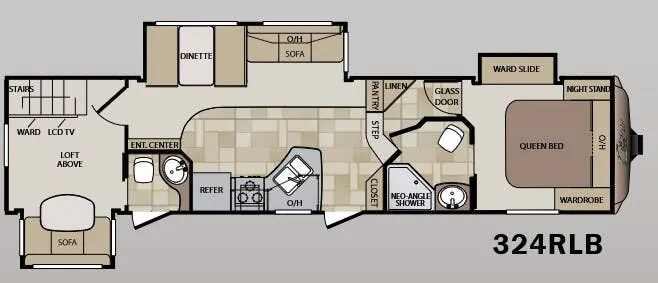Keystone Cougar 324RLB floor plan
