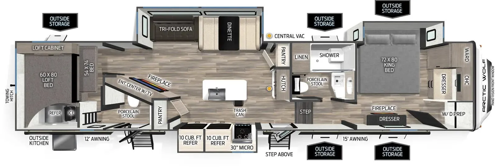 Forest River Arctic Wolf 3750SUITE floor plan