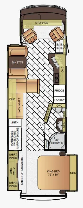 Newmar Bay Star 3401 floor plan