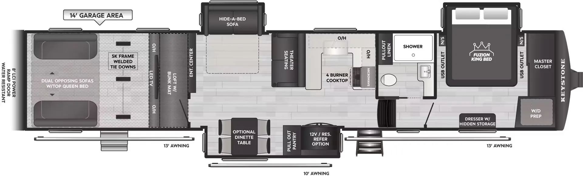 Keystone Fuzion 442 floor plan