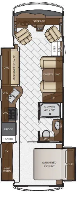 Newmar Bay Star 3014 floor plan