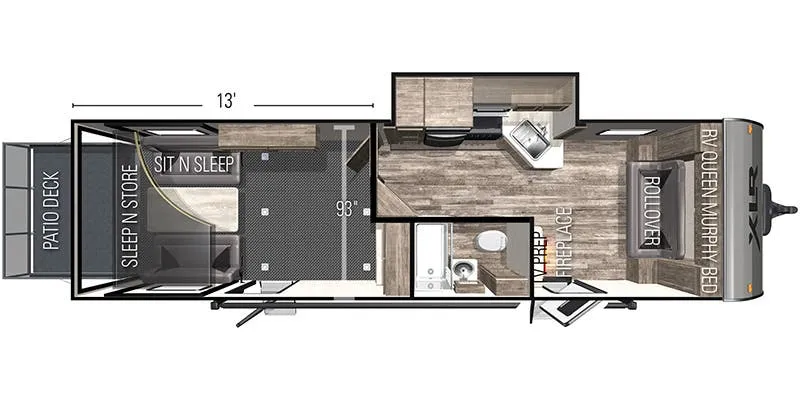 Forest River XLR Micro Boost 29LRLE floor plan