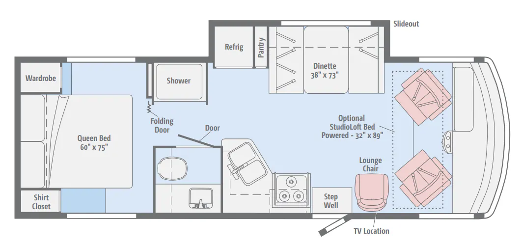 Winnebago Vista 26HE floor plan