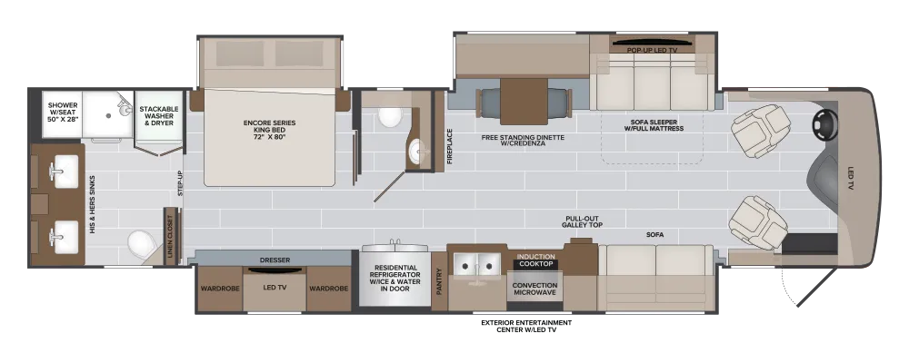 Holiday Rambler Endeavor 38W floor plan