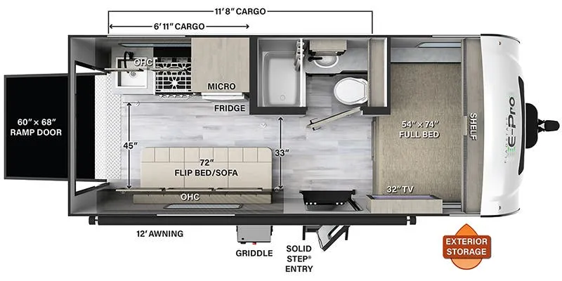 Forest River Flagstaff E-Pro E19FBTH floor plan