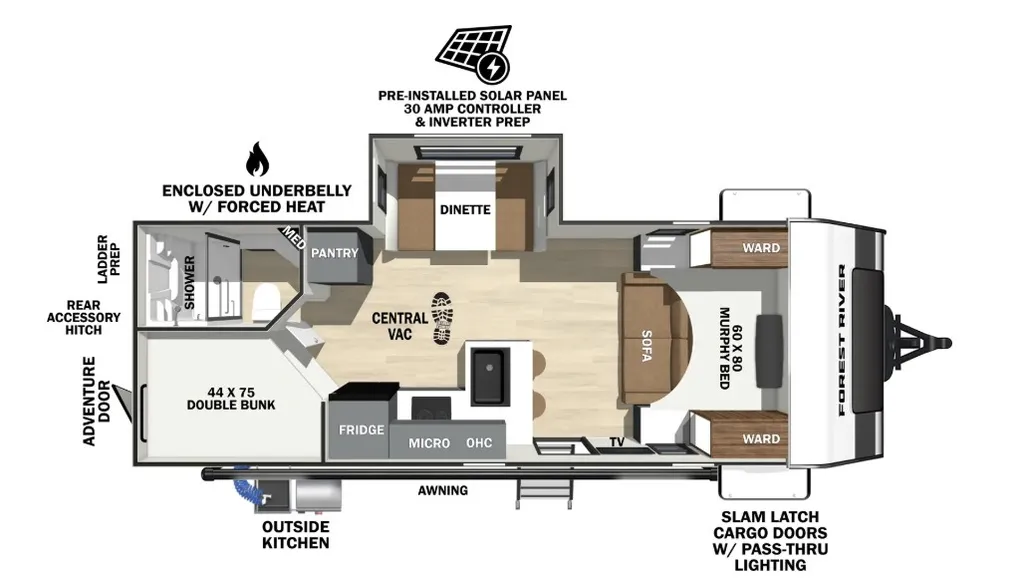 2027 Forest River IBEX 23MBH floor plan