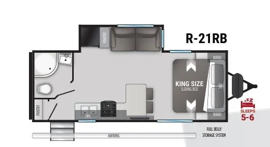 2021 Cruiser RV Radiance 21RB floor plan
