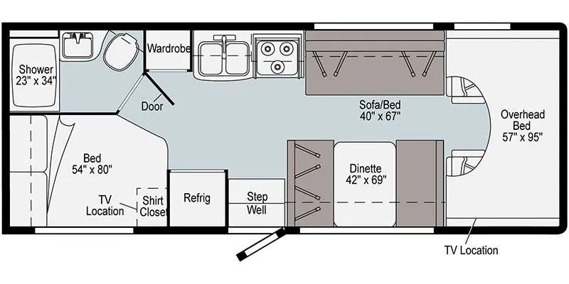 2022 Winnebago Minnie Winnie 25B floor plan