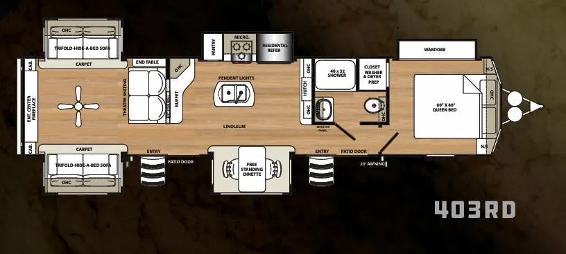Forest River Sierra Destination 403RD floor plan