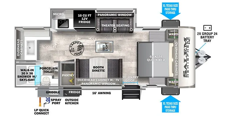 2024 Forest River Salem Hemisphere Hyper-Lyte 22RKHL - Floor plan