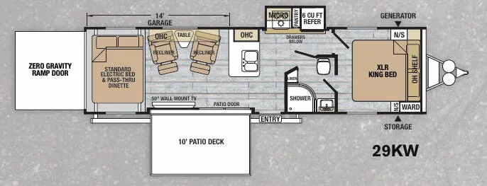 Forest River XLR Nitro 29KW floor plan
