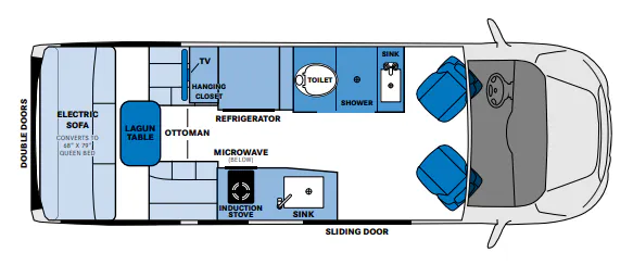 Pleasure-Way Ontour 2.2 Base floor plan