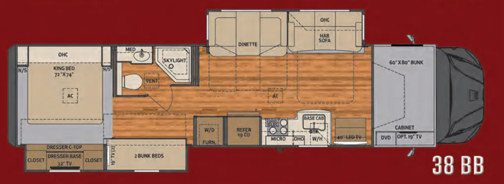 Renegade RV Valencia 38BB floor plan