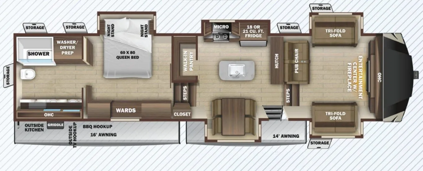 Highland Ridge Silverstar SF378RBS floor plan