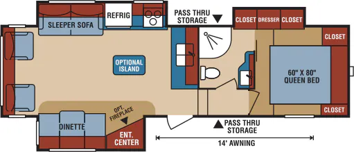 K-Z Durango 1500 D284RLT floor plan