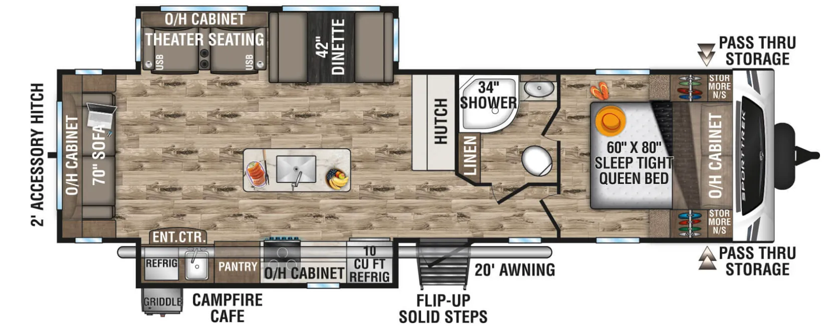 2023 VENTURE RV VENTURE SPORTTREK 312VIK - Floor plan