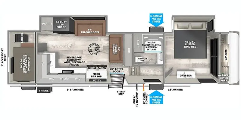 2025 Forest River Salem Hemisphere 328BH floor plan