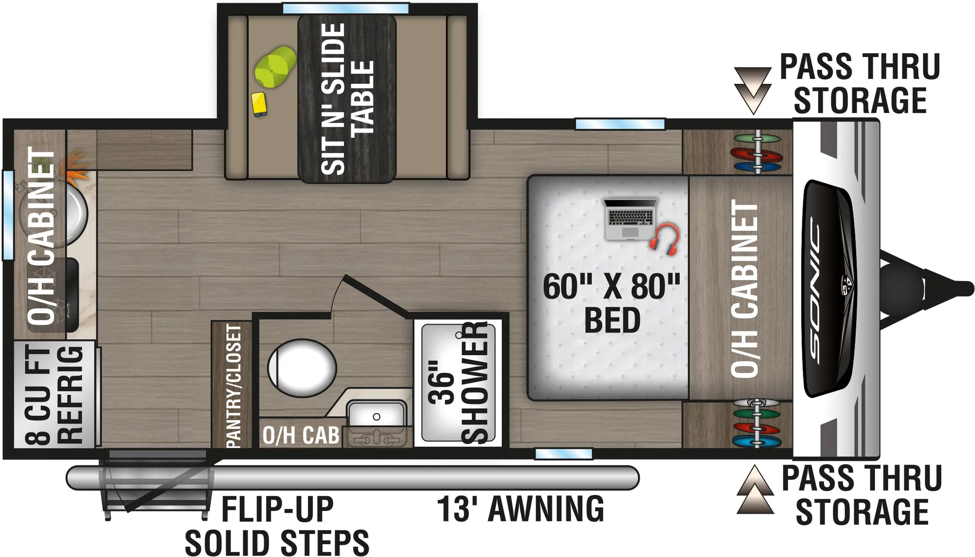 2026 Venture RV Sonic Lite SL169VRK - Floor plan