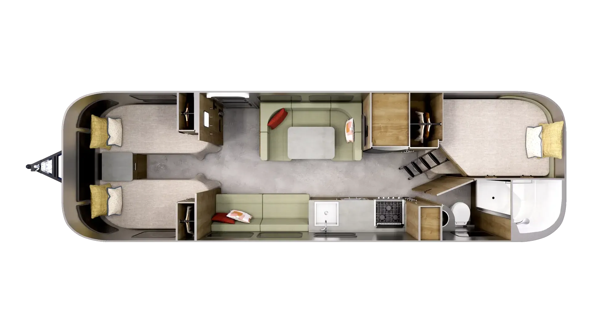 Airstream Flying Cloud 30RB Bunk floor plan
