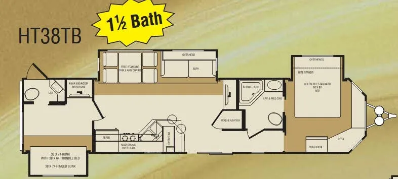 CrossRoads Hampton HT38TB floor plan