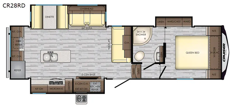 2019 CrossRoads Cruiser Aire CR28RD - Floor plan