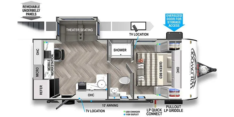 Forest River Wildwood FSX 163RDSK floor plan